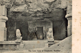 CPA The Lion Cave At Elephanta, Bombay - India