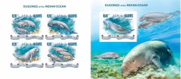 Maldives 2013, Animals, Dugongo, 4val In BF +BF IMPERFORATED - Malediven (1965-...)