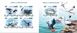 Maldives 2013, Animals, Sea Birds, 4val In BF +BF IMPERFORATED - Marine Web-footed Birds