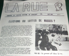 PROPAGANDE  1968 / 69 : LA RUE , JOURNAL DES COMITES D ACTION DE LORRAINE , LE N° 1 DE MAI 1969 - Ohne Zuordnung