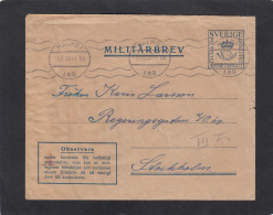 FELDPOST AUS MALMÖ,OHNE B.MARKE AUF DER RÜCKSEITE ZUR ANTWORT,1939. - Military