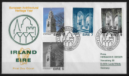 IRLANDE - ARCHITECTURE - EGLISE ET ABBAYE - N° 329 A 332 - ENVELOPPE 1ER JOUR - Iglesias Y Catedrales