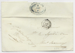 CACHET SARDE SARDEGNA HAUTE SAVOIE BONNEVILLE 185? LETTRE SANS TEXTE FRANCHISE AU DOS INTENDANCE FAUCIGNY MONT SAXONNEX - 1849-1876: Période Classique