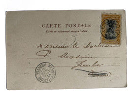 !!! CONGO, CPA DE 1906, DÉPART DE LÉOPOLDVILLE POUR NAMUR (BELGIQUE), CACHET DE DÉPART ET D'ARRIVÉE TB. - Cartas & Documentos