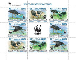 Maldives 2013, Animals, WWF, Birds, 8val In BF - Unused Stamps