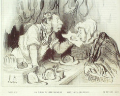 Lithographie Daumier Honoré Signée Paris 17 1839 - Prenten & Gravure