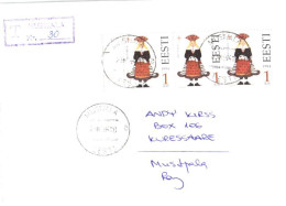 Estonia:FDC, Mustjala National Costumes, Registered Letter, 1994 - Estonie