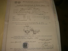 CERTIFICATO INTERNAZIONALE DI BORDO LIBERO 1937 - Documents Historiques