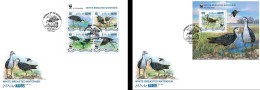 Maldives 2013, Animals, WWF, Birds, 4val In BF +BF In 2FDC - Cranes And Other Gruiformes