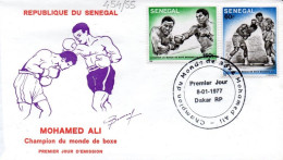 Senegal 0454/55 Fdc Championat Du Monde De Boxe , Mohamed Ali , Cassius Marcellus Clay Jr , Joe Frazier - Pugilato