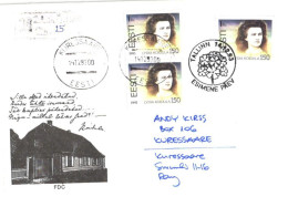 Estonia:FDC, Lydia Koidula 150, Registered Letter, 1993 - Estonia