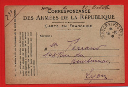 CARTE CORRESPONDANCE DES ARMEES DE LA REPUBLIQUE  - TRESOR ET POSTES 1918 - Brieven En Documenten