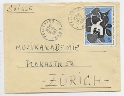 FRANCE TABLEAU 50C GEORGES BRAQUE SEUL LETTRE COVER FELLERIES 14.6.1962 NORD POUR SUISSE AU TARIF - 1961-....