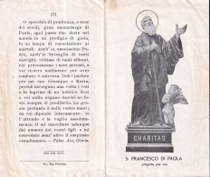 San Francesco Di Paola Statua - Vecchio Santino Pieghevole Con Preghiera  Rif. S454 - Religion &  Esoterik