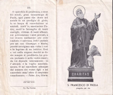 San Francesco Di Paola Statua - Vecchio Santino Pighevole Con Preghiera  Rif. S454 - Religion & Esotericism