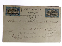 !!! CONGO, CPA DE 1900, "VAPEUR BRUXELLESVILLE" DÉPART DE BOMA POUR GAND. (BELGIQUE) - Storia Postale