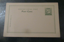 CHINE CHEFOO LOCAL POST  ENTIER POSTAL - Cartoline Postali