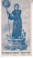 San Francesco Di Paola Statua In Lugo Colore Bleu - Vecchio Santino Con Preghiera  Rif. S455 - Religion &  Esoterik