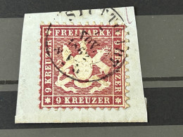 Württemberg Kreuzer Briefstück Mit Mi - Nr. 24 . Gestempelt . - Usados
