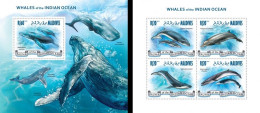 Maldives 2013, Animals, Whales, 4val In BF +BF - Maldivas (1965-...)