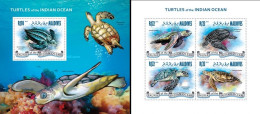 Maldives 2013, Animals, Tartarughe, 4val In BF +BF - Schildkröten