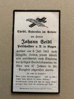 Bp Johan Geisl - D. In Bogen -  3 Juli 1941 40-45 47 Jahren German Duits Deutsch - Devotion Images