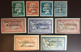 Syria Syrie 1923 Grand Liban Overprint Definitives 9 Values Y&T 90 - 101 MH - Nuevos