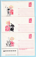 USSR 1980.0104-0109. War Monuments. Prestamped Covers (3), Unused - 1980-91