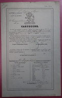 CARTOUCHE 6e REG.DE LIGNE - SIGNALEMENT DE KRIJGER CHARLES SOLDAT - BASSEVELDE CANTON EECLOO 1868 - Documentos