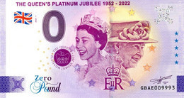 Billet Touristique - 0 Pound - UK - The Queen's Platinum Jubilee 1952-2022 (2022-1) - Privatentwürfe