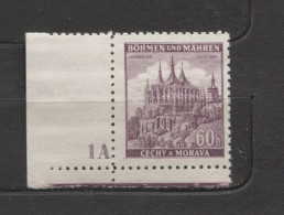 Böhmen Und Mähren # 27 Platten-Nr. 1A Schmaler Unterrand Aus 100erBogen, Postfrisch - Nuevos