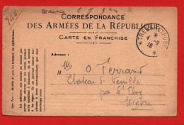 CARTE CORRESPONDANCE DES ARMEES DE LA REPUBLIQUE - CACHET TRESOR ET POSTES EN 1918 - LERGERS PLIS - Brieven En Documenten