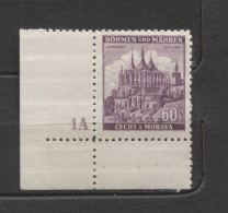 Böhmen Und Mähren # 27 Platten-Nr. 1A Breiter Unterrand 50erBogen, Postfrisch - Ungebraucht