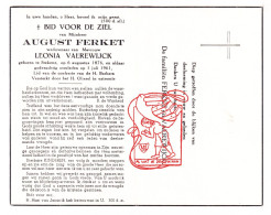 DP August Ferket ° Stekene 1876 † 1961 X Leonia Vaerewijck - Images Religieuses