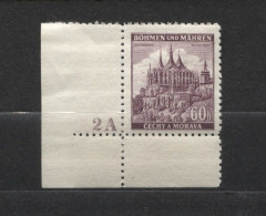 Böhmen Und Mähren # 27 Platten-Nr. 2A Breiter Unterrand 50erBogen, Postfrisch - Unused Stamps