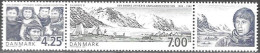 Denmark Danmark Dänemark 2003 Danish Litery Greenland Expedition Mi. No. 1335-36 Stripe Of 3 ** MNH Postfrisch - Ungebraucht