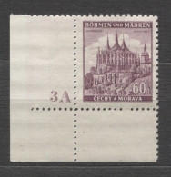 Böhmen Und Mähren # 27 Platten-Nr. 3A Breiter Unterrand 50erBogen, Postfrisch - Ongebruikt