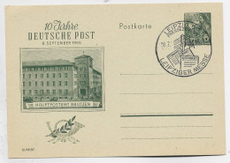 GERMANY 10C POSTKARTE 10 JAHRE DEUTSCHE POST 1955 LEIPZIG MESSE - Postcards - Mint