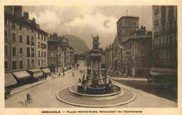 38 - Grenoble - Place Notre Dame - Monument Du Centenaire - Animée - CPA - Voir Scans Recto-Verso - Grenoble