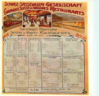Publicite - Suisse - Compagnie Suisse Des Wagons Restaurants - CPM - Voir Scans Recto-Verso - Werbepostkarten