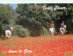 Animaux - Chevaux - Gers - Promenade équestre Dans Un Champs De Fleurs - CPM - Voir Scans Recto-Verso - Chevaux