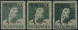 Poland 1945 Mi 398 A B C General T. Kosciuszko  Variety Of Colours Sign. Wysocki PZF ** - Ungebraucht