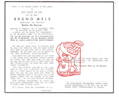 DP Bruno Mels ° Stekene 1889 † 1960 X Bertha De Bruyne - Images Religieuses