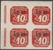 06/ Pof. OT 1, Corner 4-block - Unused Stamps