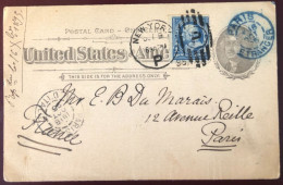 Etats-Unis, Divers Sur Entier, Cachet NEW-YORK P 9.10.1895 Pour La Paris, France - (B1530) - Marcofilia