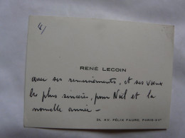 VIEUX PAPIERS - René LECOIN - Tarjetas De Visita