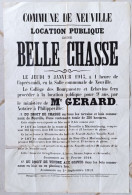 Neuville (Philippeville) 1915 Affiche Location Droit De Chasse Et Tendrie - Posters