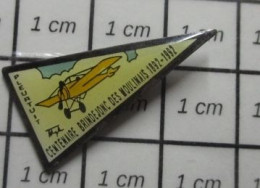 310c Pin's Pins / Beau Et Rare / AVIATION / PLEURTUIT CENTENAIRE 1892 1992 BRINDEJONC DES MOULINAIS - Aviones