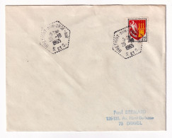 Lettre Bretigny Sur Orge 1965 Seine Et Oise Timbre à Date De La Poste Rurale Automobile Timbre Blason Agen - 1900-29 Blanc