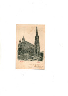 C P A   ANIMEE  AUTRICHE L'EGLISE STEFANSDOM DE VIENNE  CIRCULEE  19 JANVIER 1904 - Chiese